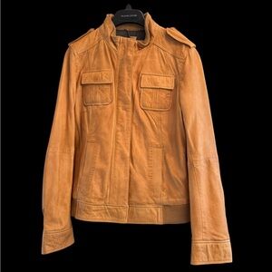 Wilson’s Leather Black Rivet tan leather jacket